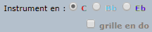 boutons de sélection de l'instrument transpositeur - Jazz backtracks